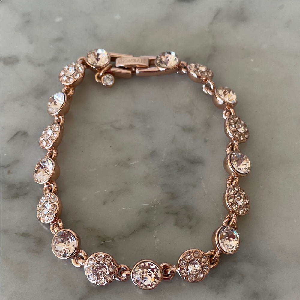 GIVENCHY Rose Gold Tennis Bracelet with Clear Crystals - Picture 9 of 16